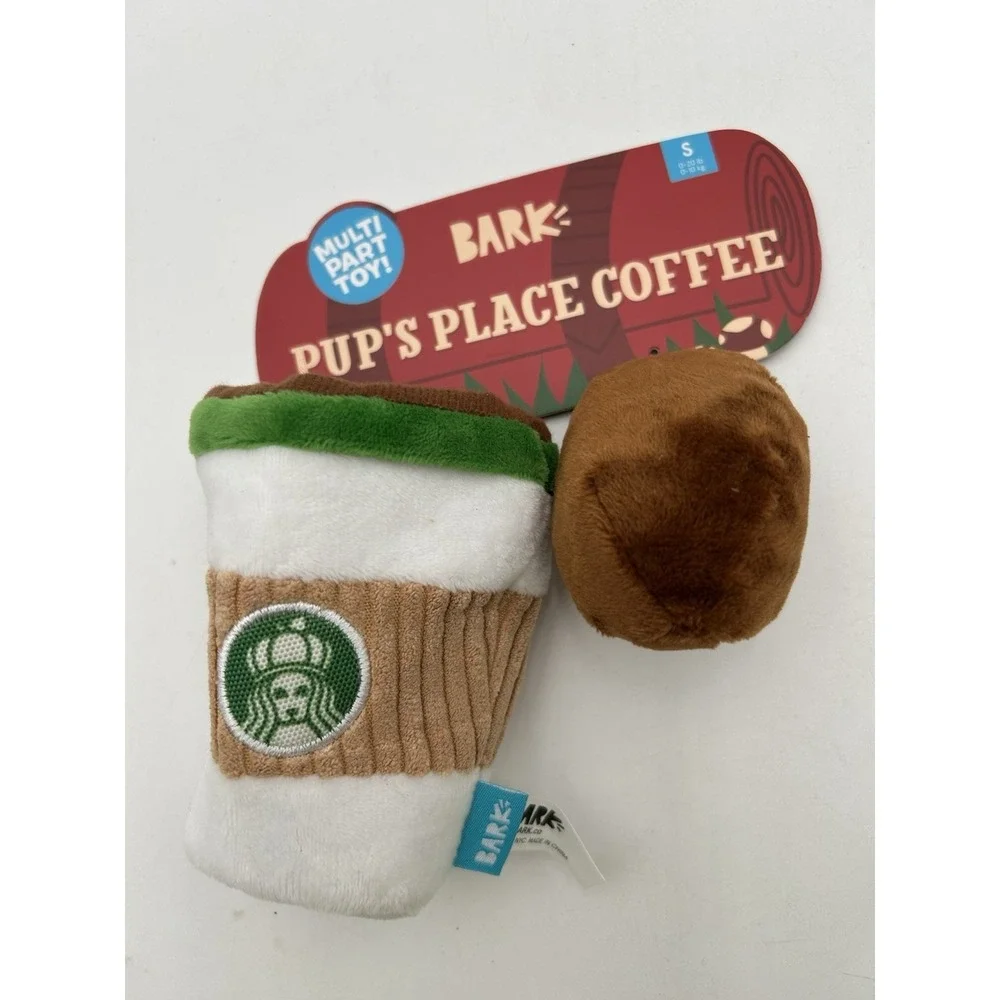 Bark Box Lot Of 3 Small Dog Toys Pup's Place Coffee Gigfoot Headbanger Hank New